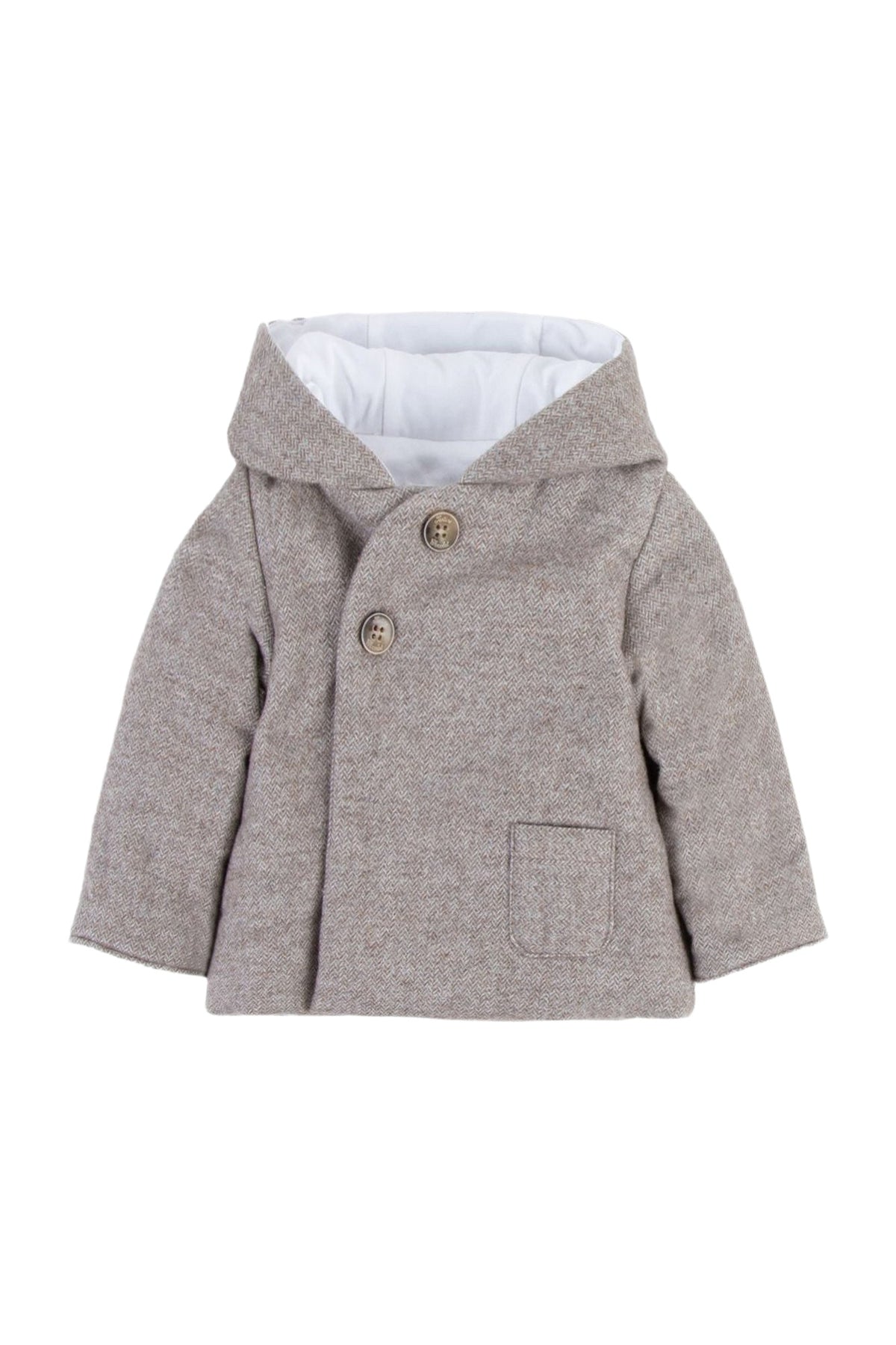 Manteau Mon premier trousseau à capuche - Beige chiné