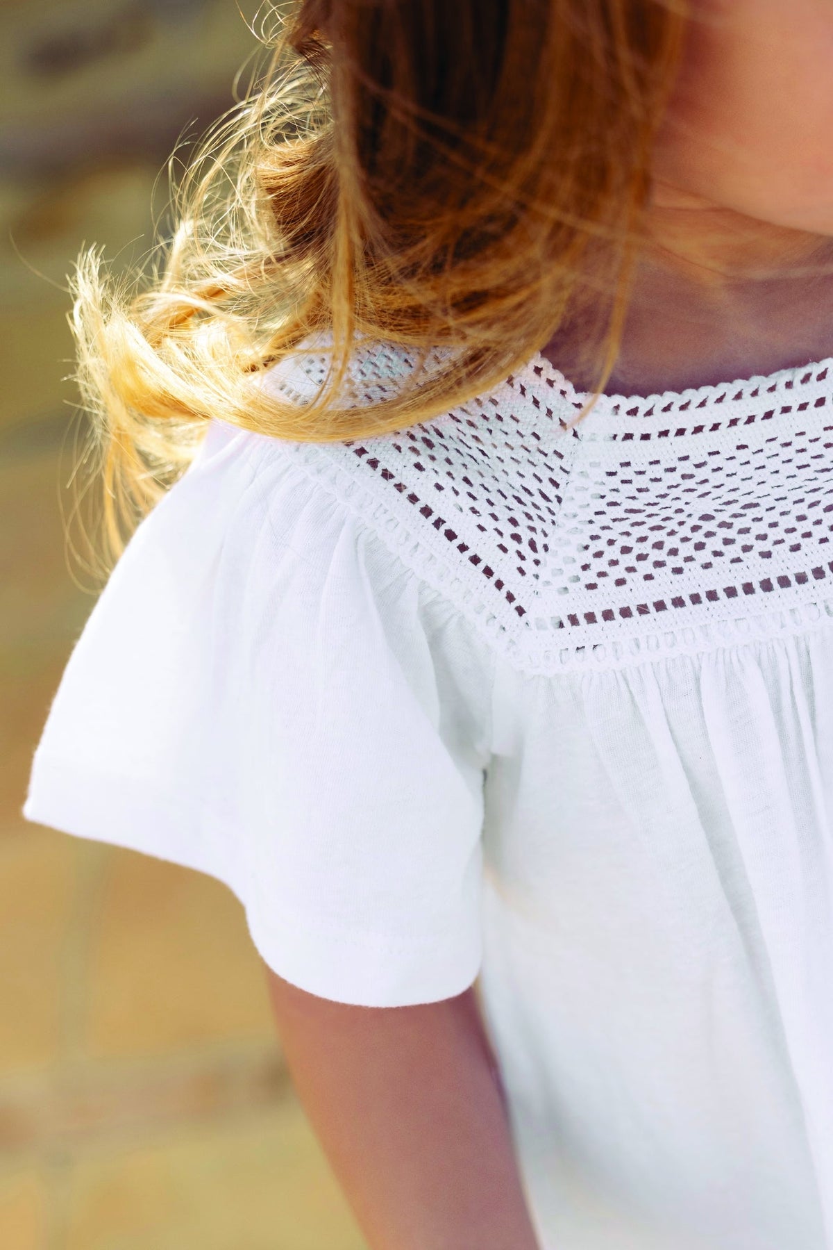 T-shirt Baby Fleur D'Hibiscus en lin mélangé - Blanc