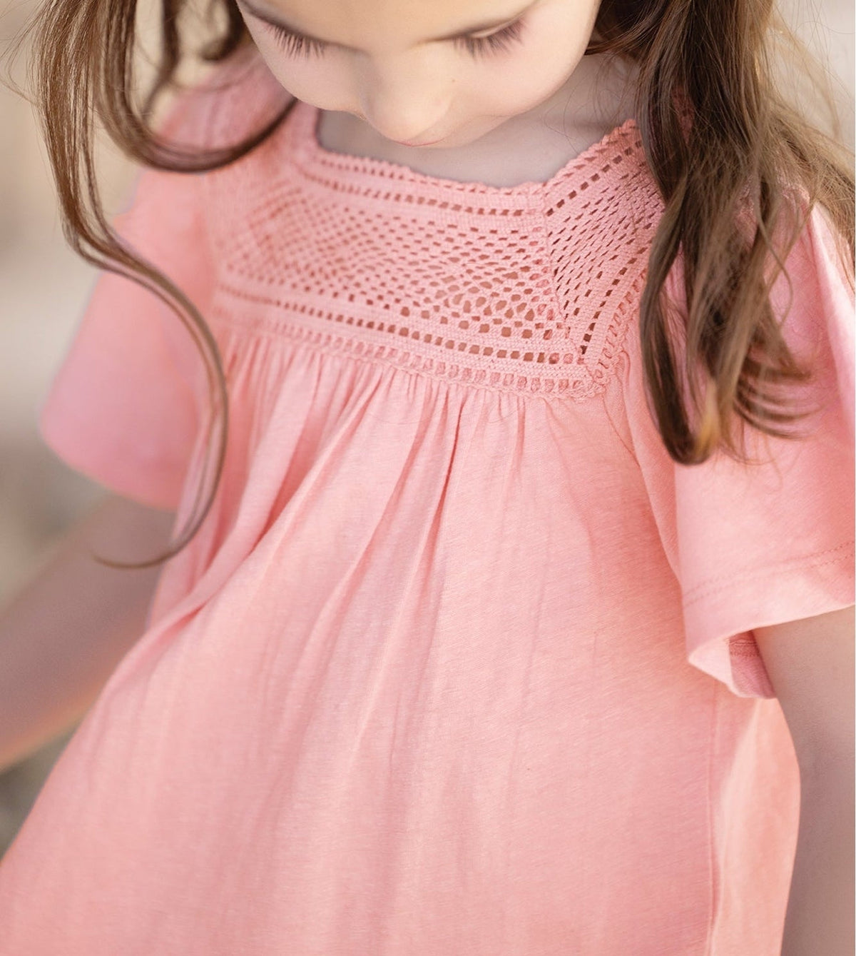 T-shirt Baby Promenade Romantique en lin mélangé - Litchi