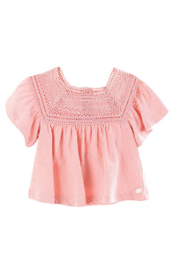 T-shirt Baby Promenade Romantique en lin mélangé - Litchi