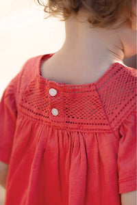 Baby Fleur D'Hibiscus t-shirt in linen blend - Hibiscus