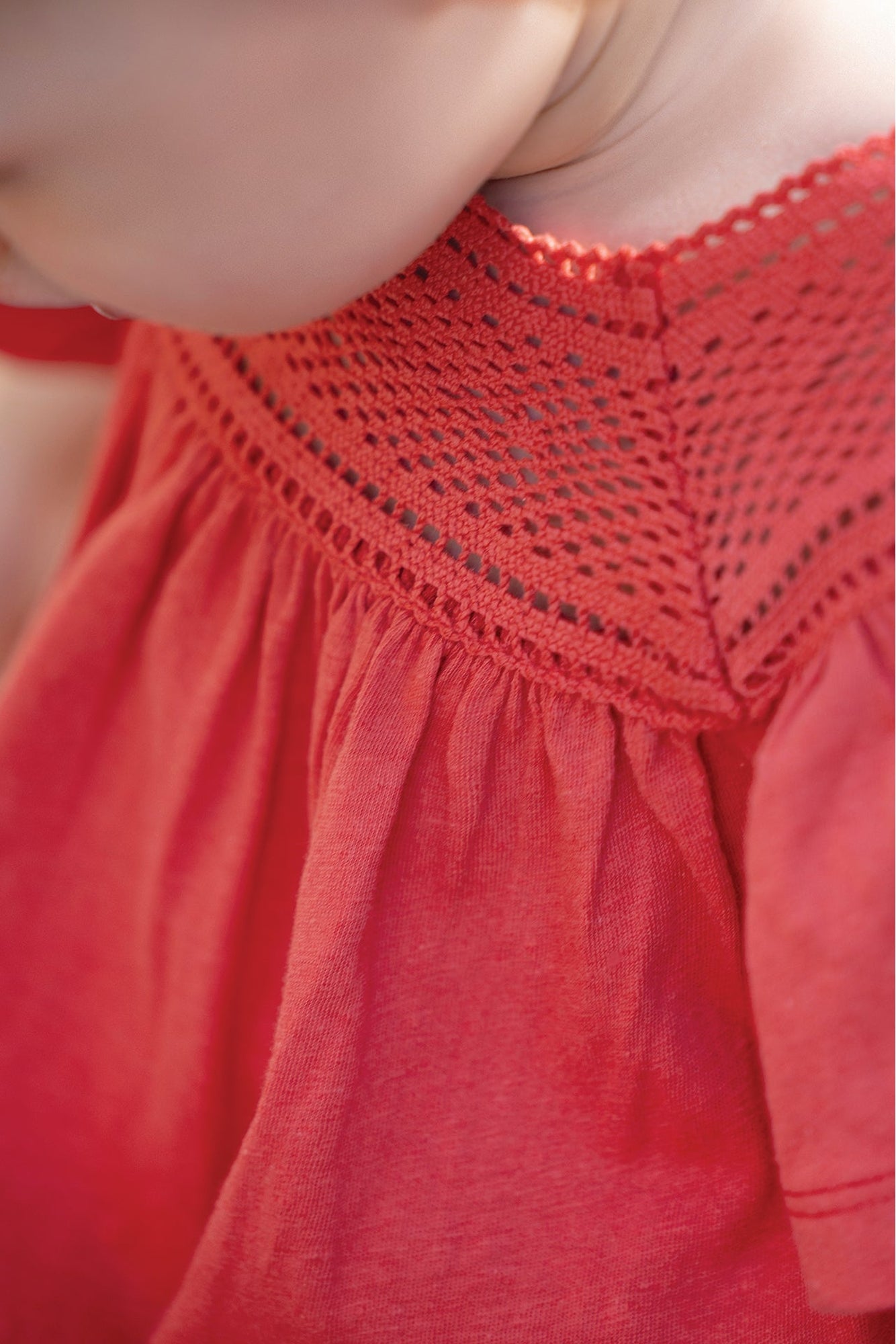 Baby Fleur D'Hibiscus t-shirt in linen blend - Hibiscus