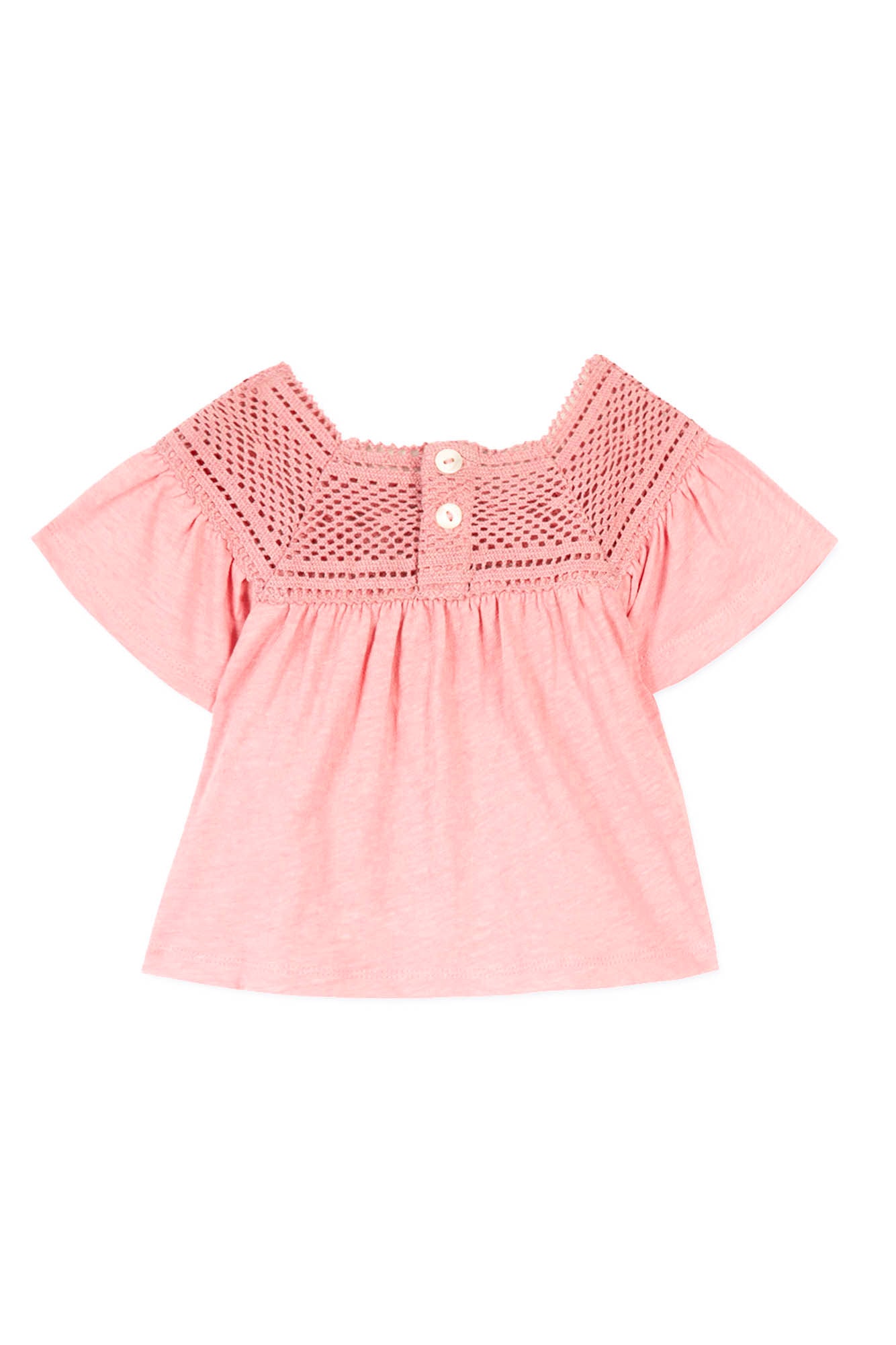 T-shirt Baby Promenade Romantique en lin mélangé - Litchi