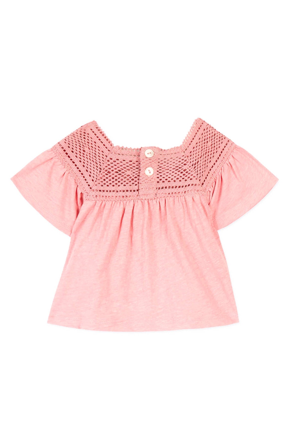 T-shirt Baby Promenade Romantique en lin mélangé - Litchi