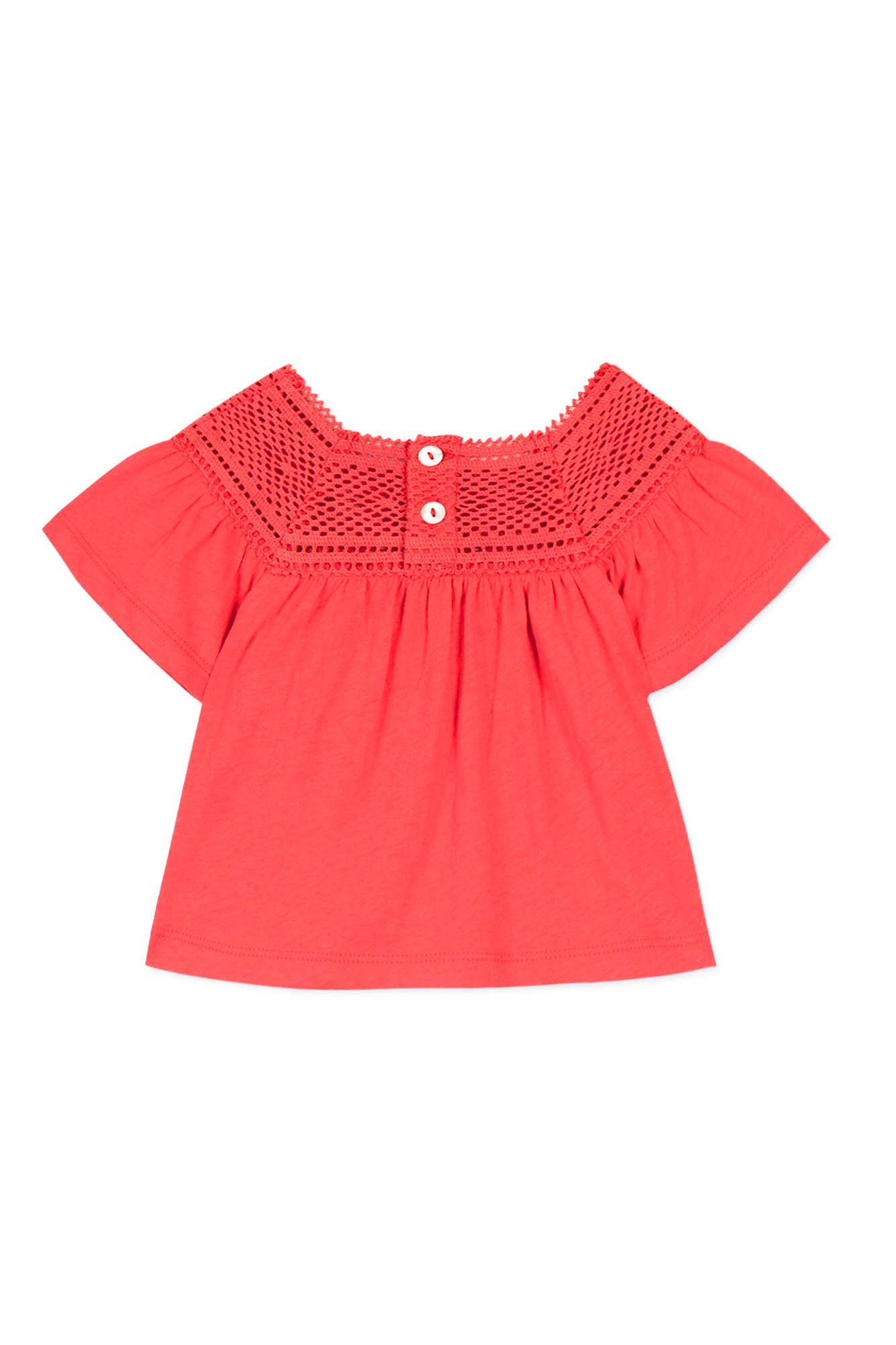 Baby Fleur D'Hibiscus t-shirt in linen blend - Hibiscus