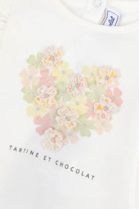 T-shirt Baby Promenade Romantique - Nacre