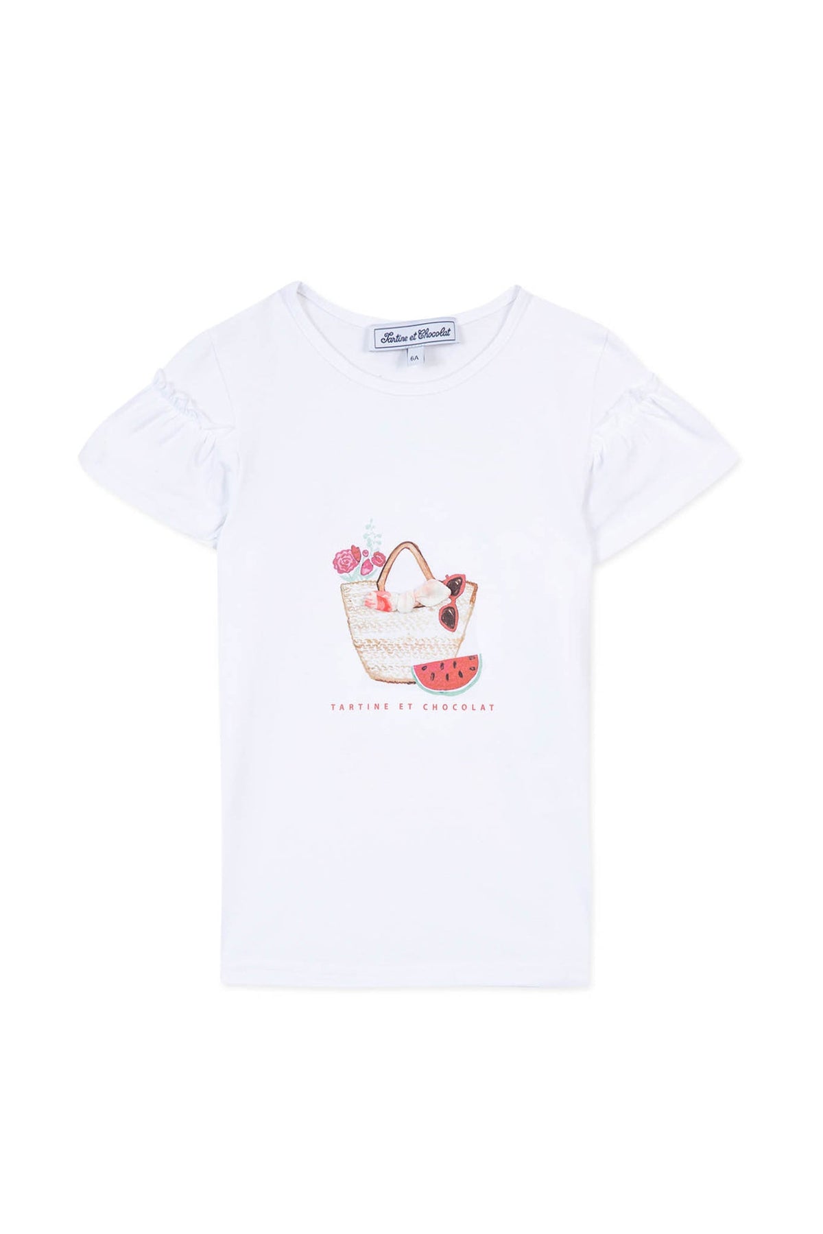 T-shirt - Marine volanté