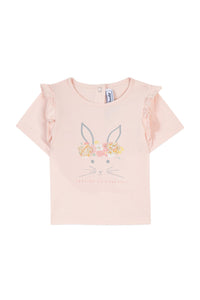 T-shirt promenade romantique en coton - Rose pâle