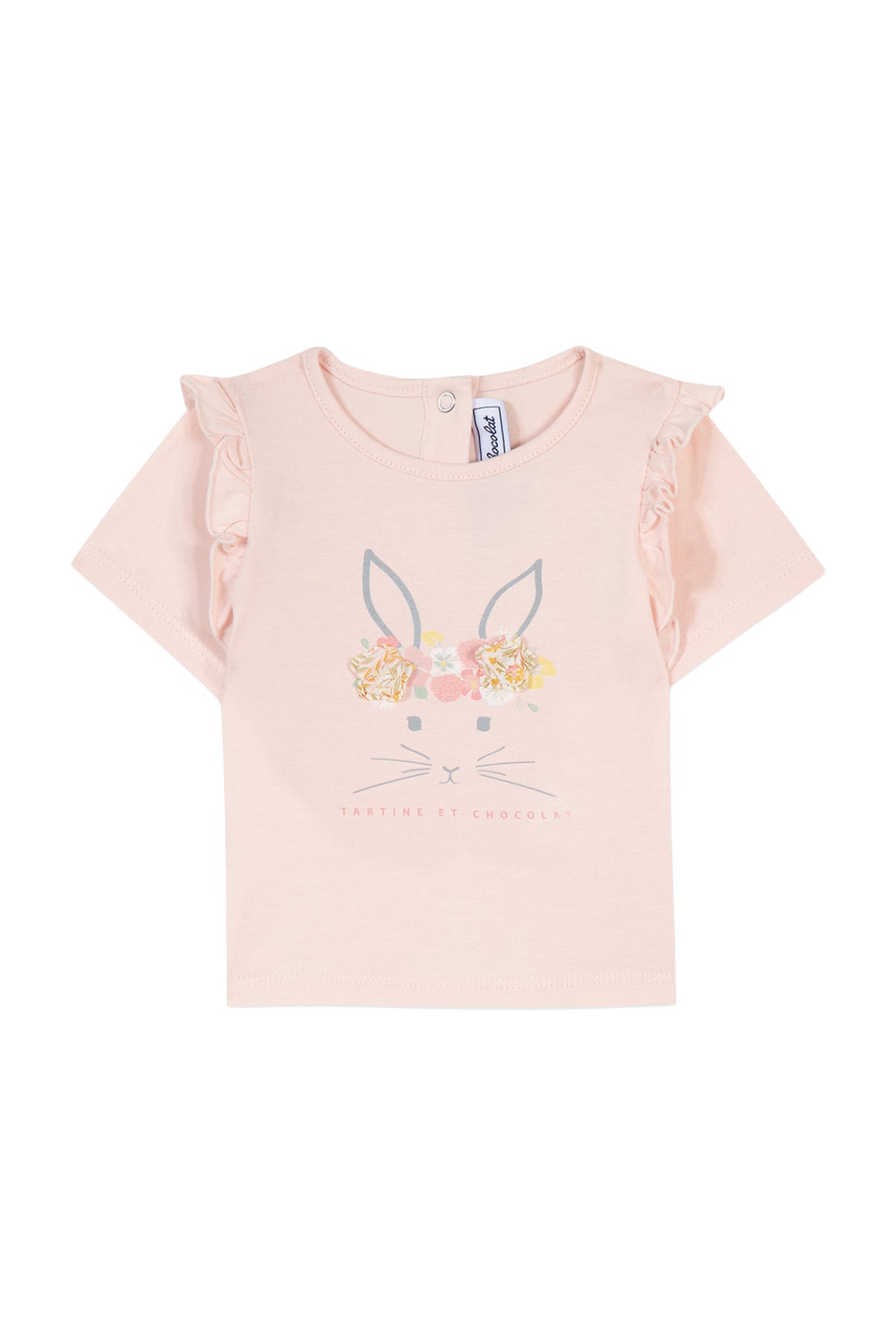T-shirt promenade romantique en coton - Rose pâle