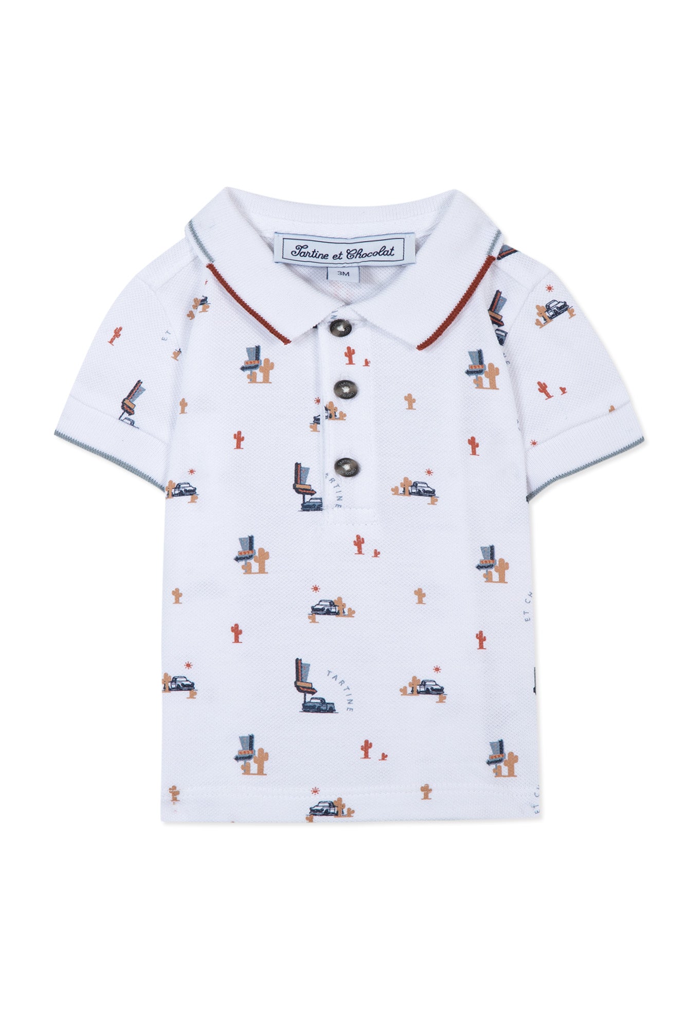 Baby Road Trip polo shirt - White