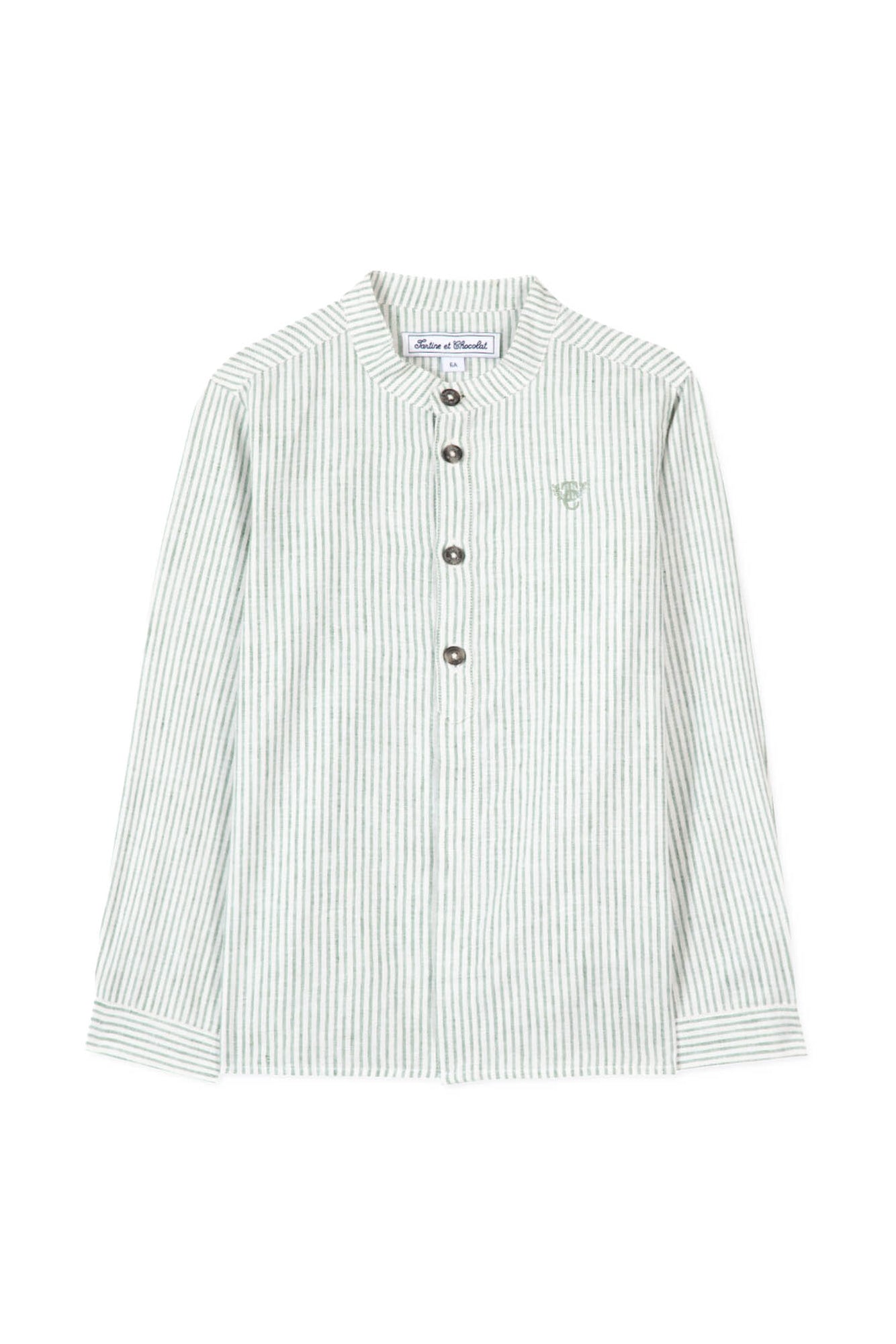 Chemise Jardin Secret en lin mélangé - Laurier
