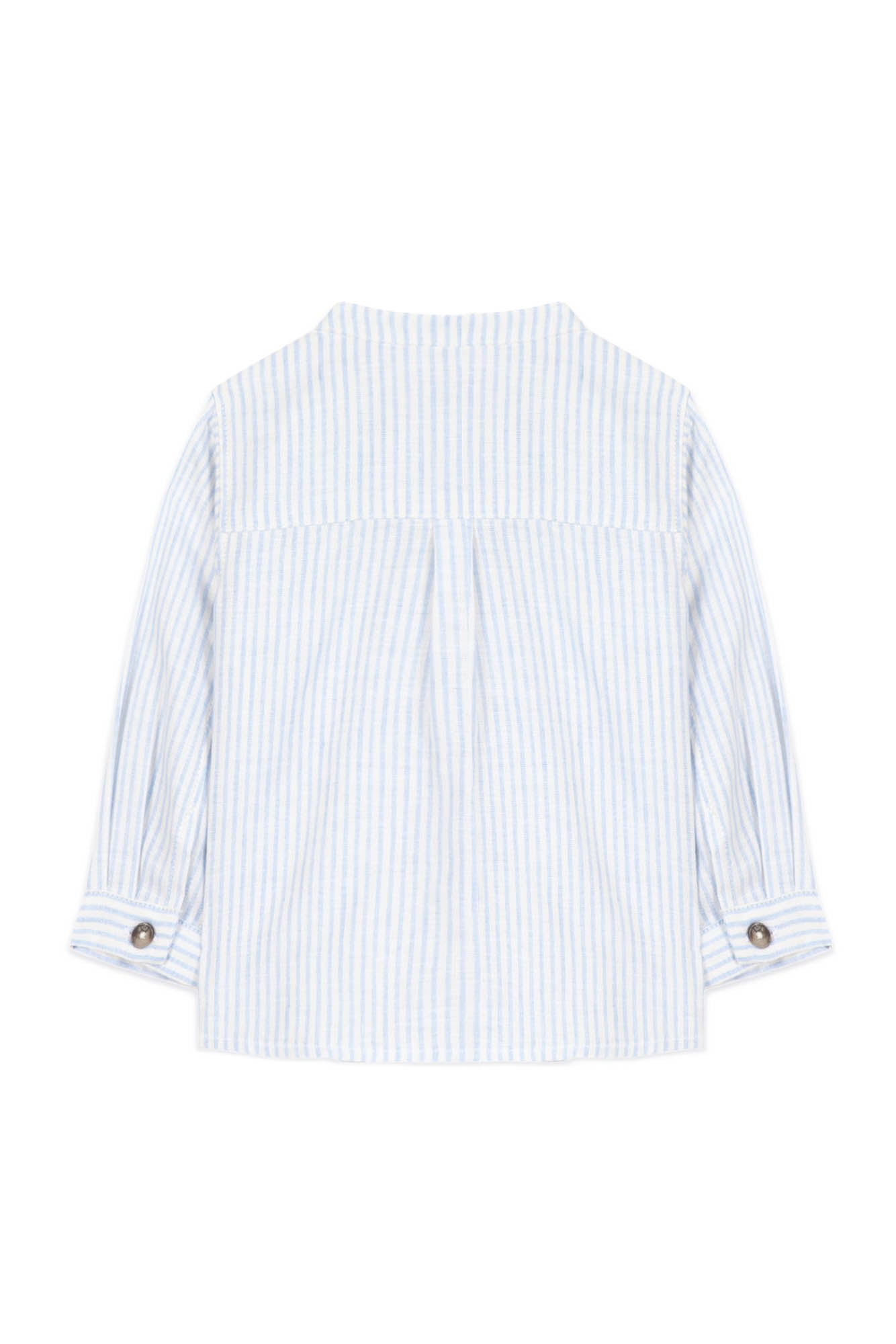 Baby Avenue De La Mer shirt in mixed linen - Azur