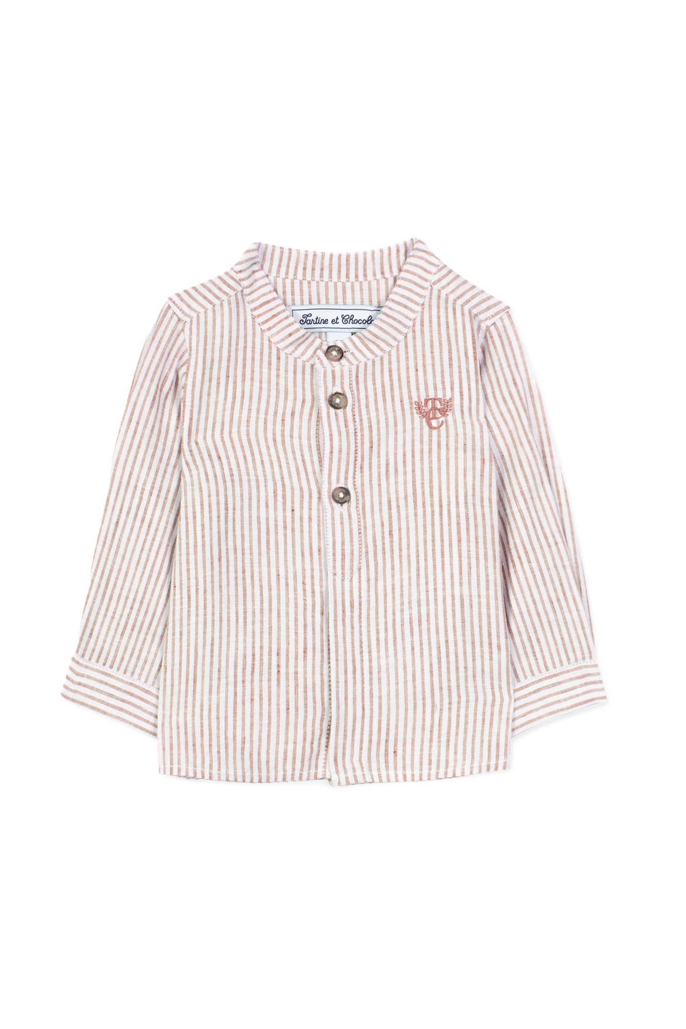 Baby Road Trip shirt in mixed linen - Fauve