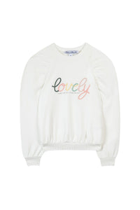 Sweat-shirt Promenade Romantique - Nacre