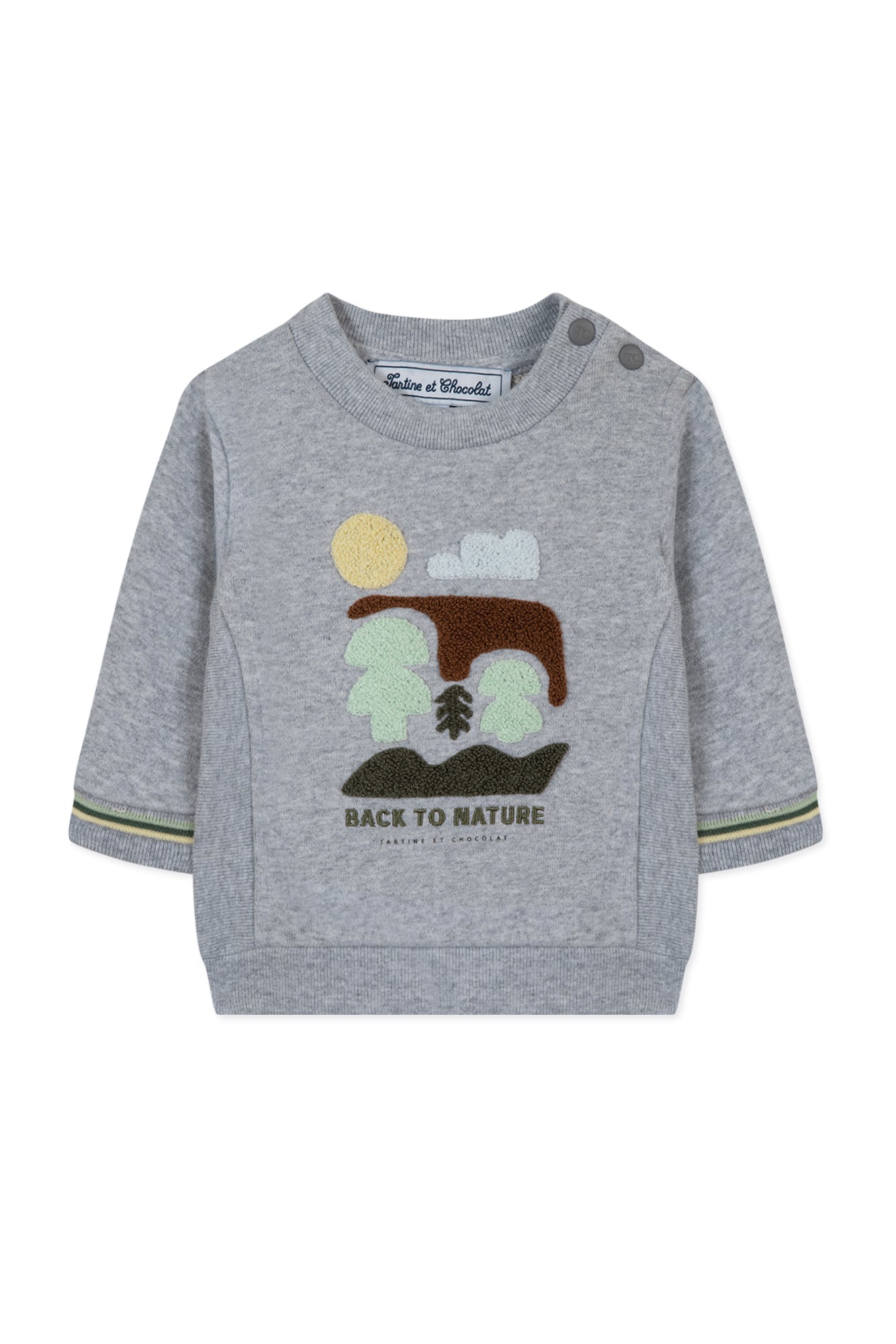Sweat-shirt Baby Jardin Secret - Gris Chiné