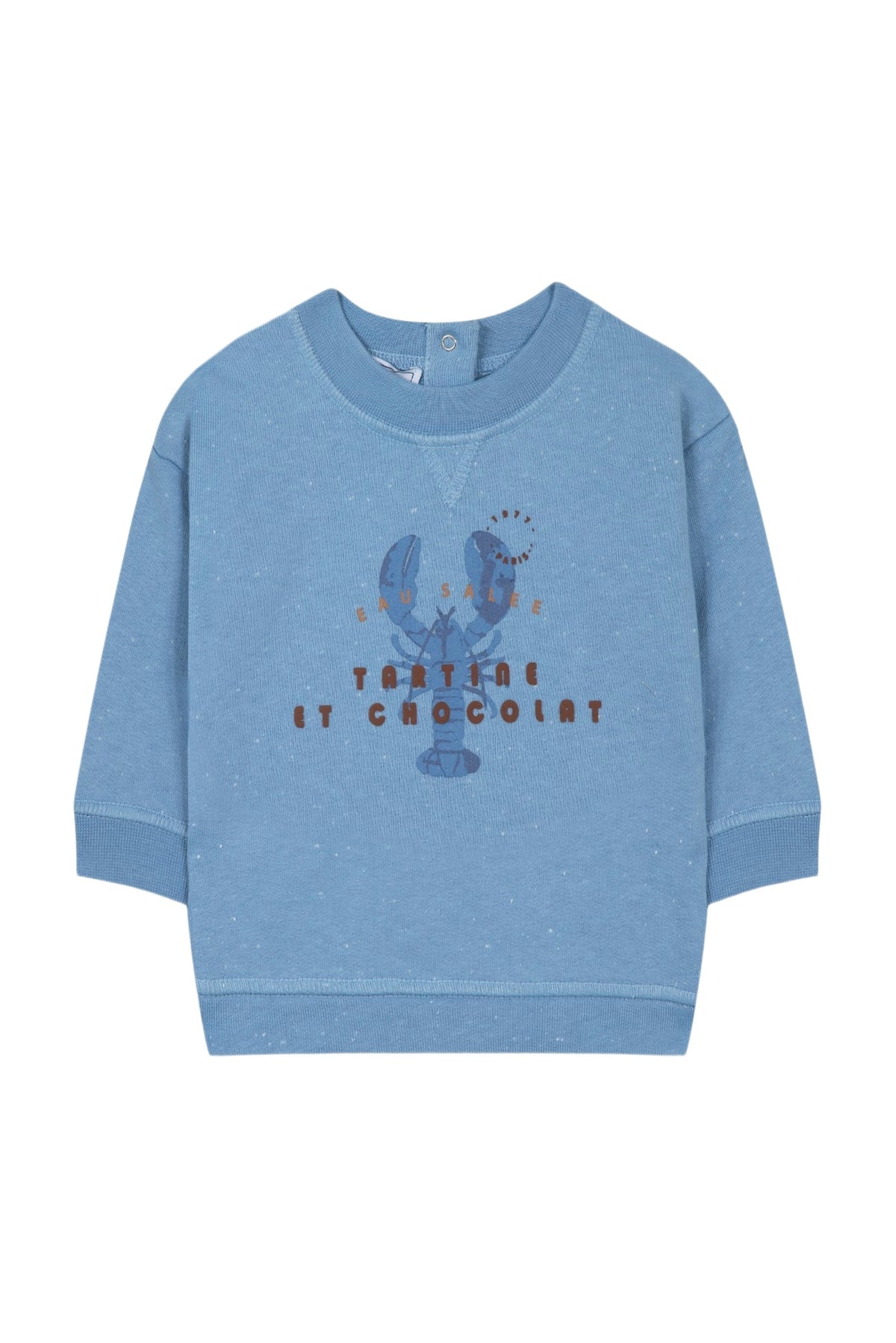 Sweat-shirt avenue de la mer en coton - Bleu céleste