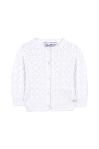 Cardigan Baby Fleur D'Hibiscus - Blanc