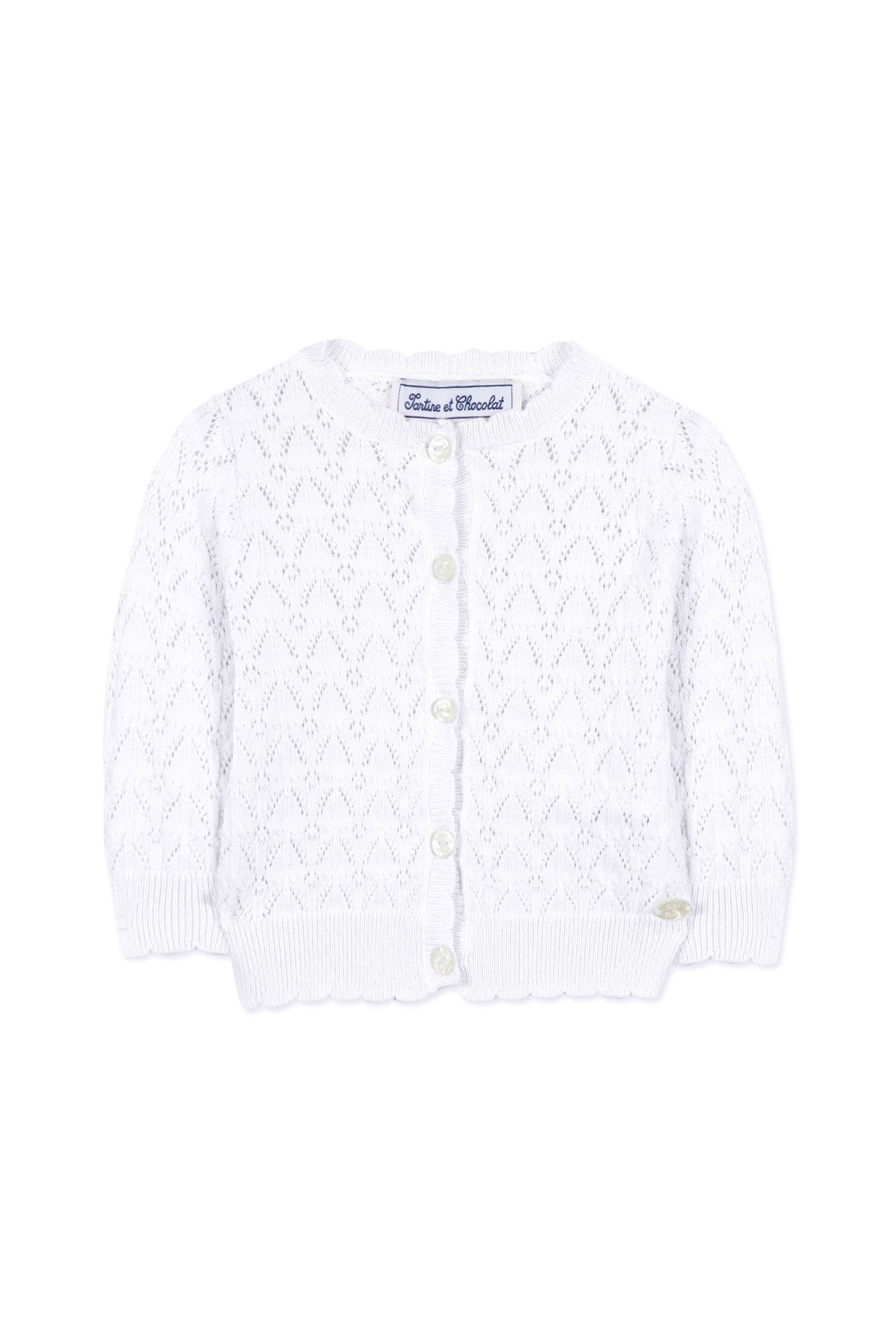 Cardigan Baby Fleur D'Hibiscus - Blanc