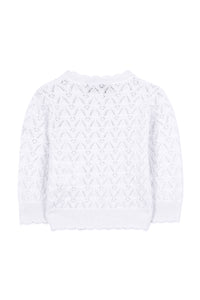 Cardigan Baby Fleur D'Hibiscus - Blanc