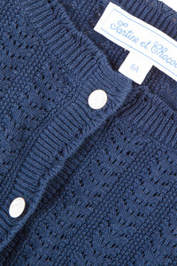 Cardigan Fleur D'Hibiscus - Marine