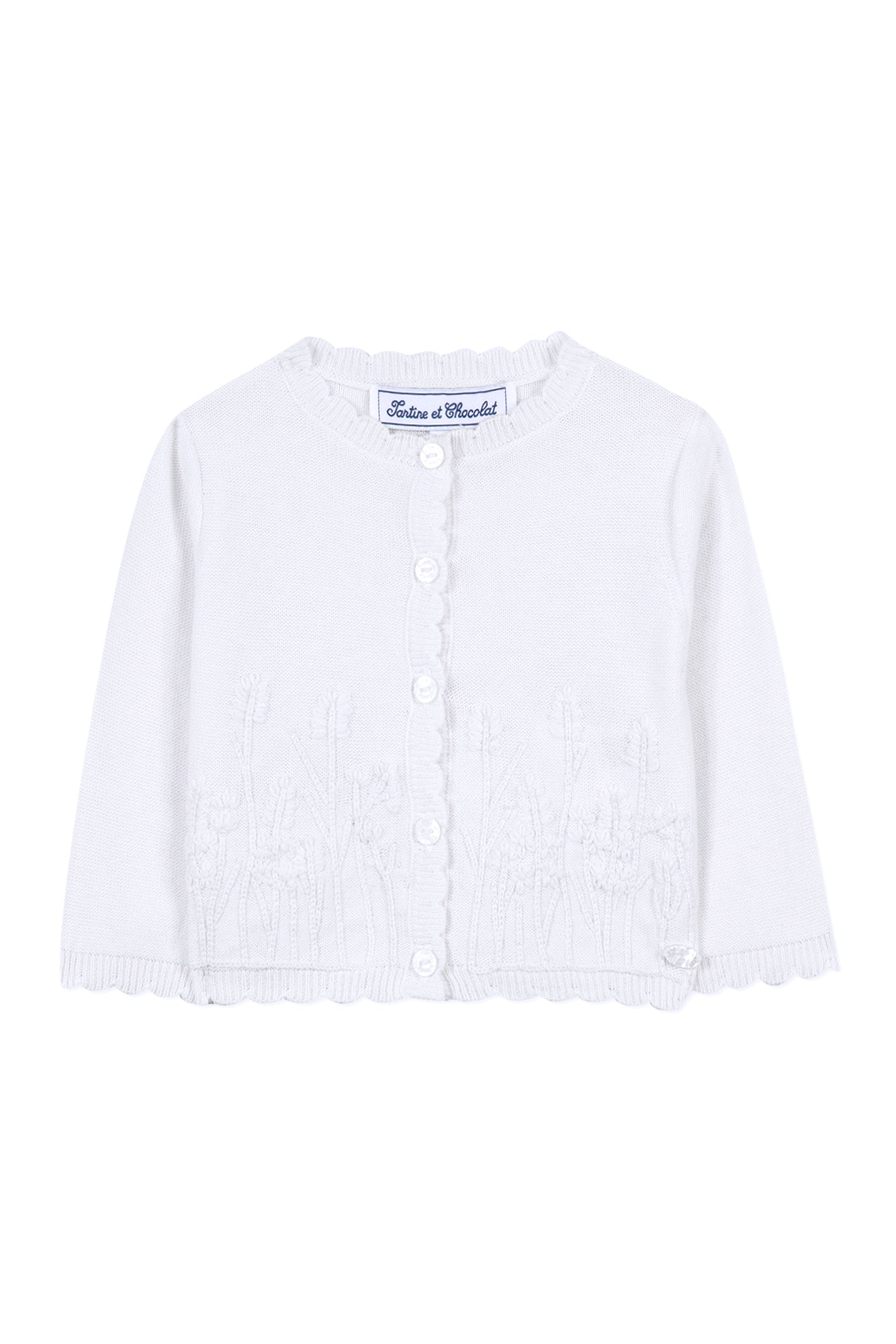 Baby Promenade Romantique cardigan - Mother-of-pearl