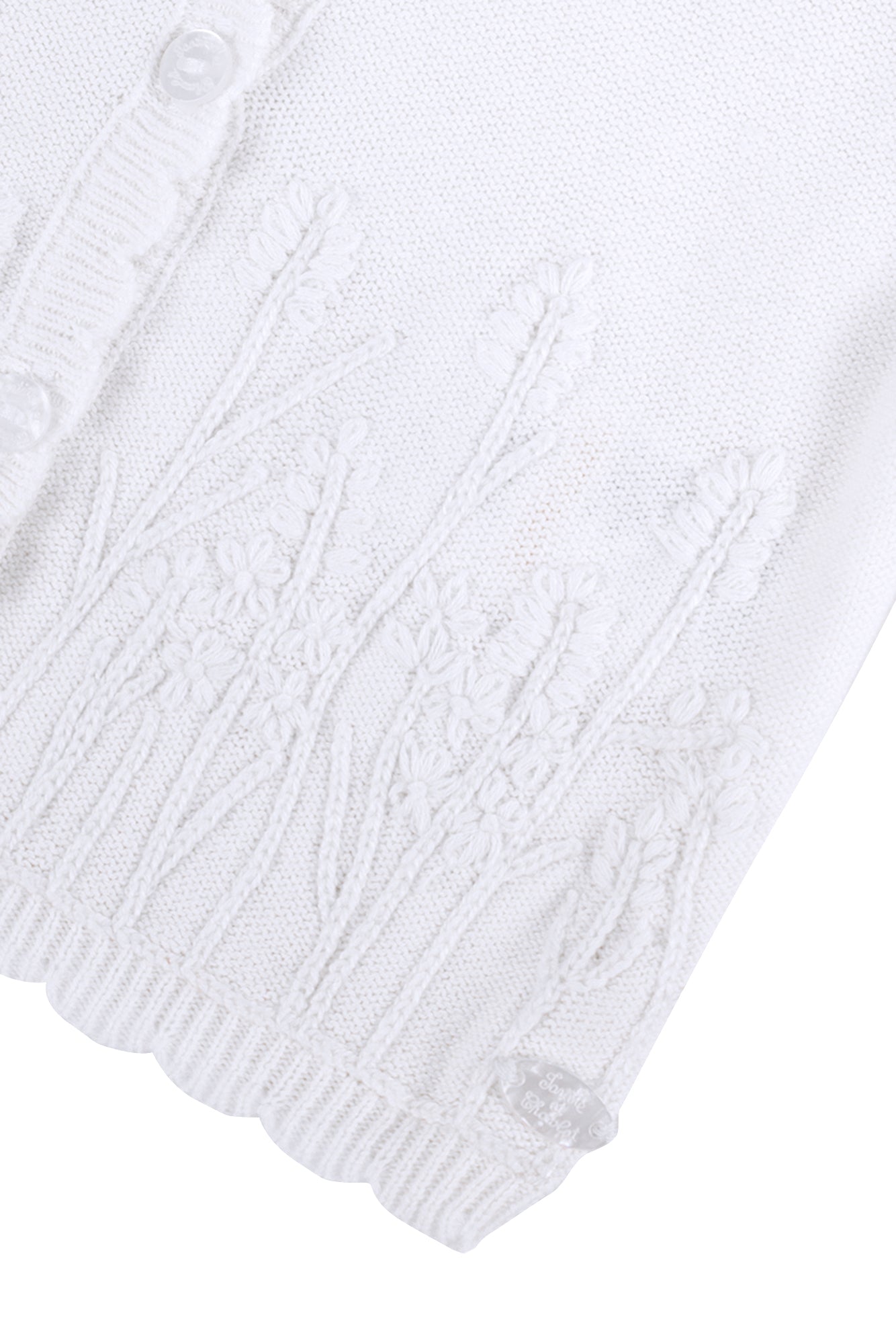 Baby Promenade Romantique cardigan - Mother-of-pearl