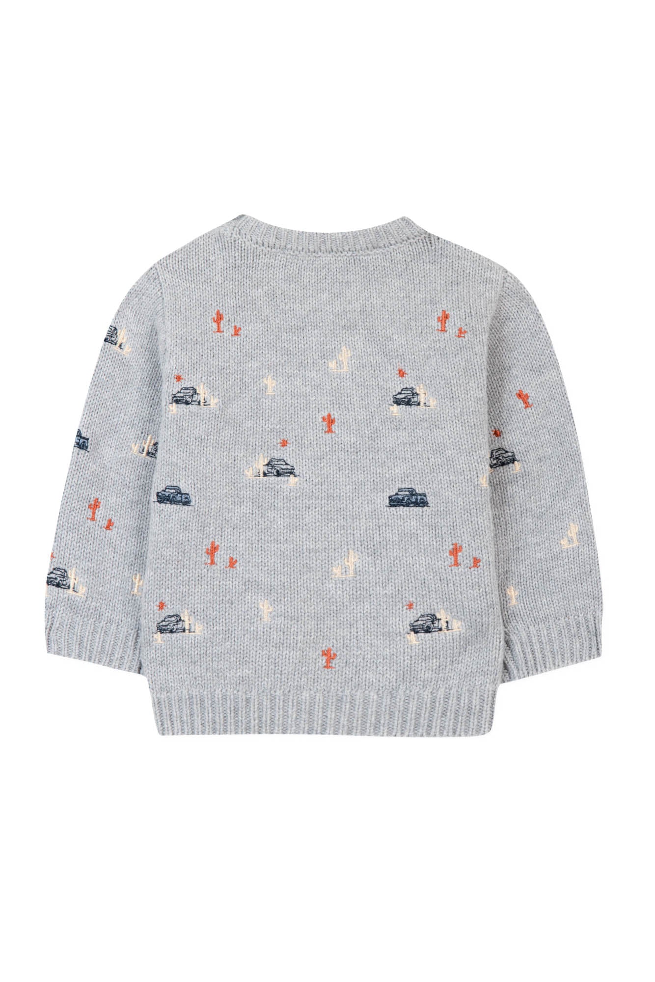 Baby Road Trip jumper - Mottled Light Grey