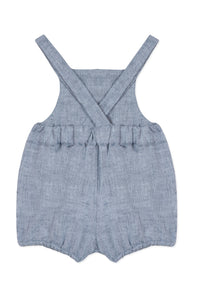 Premier Trousseau dungarees in mixed linen - Grey Blue