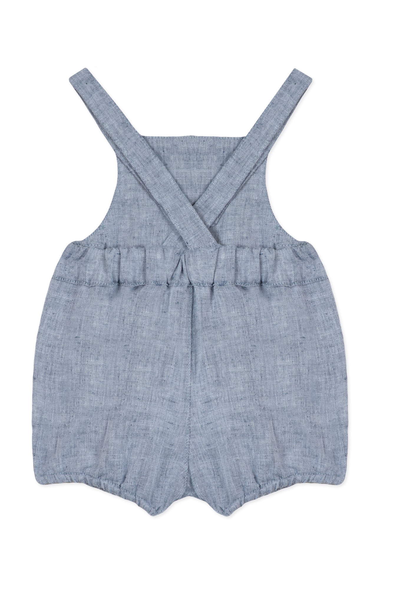 Premier Trousseau dungarees in mixed linen - Grey Blue