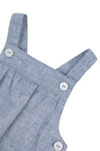 Premier Trousseau dungarees in mixed linen - Grey Blue
