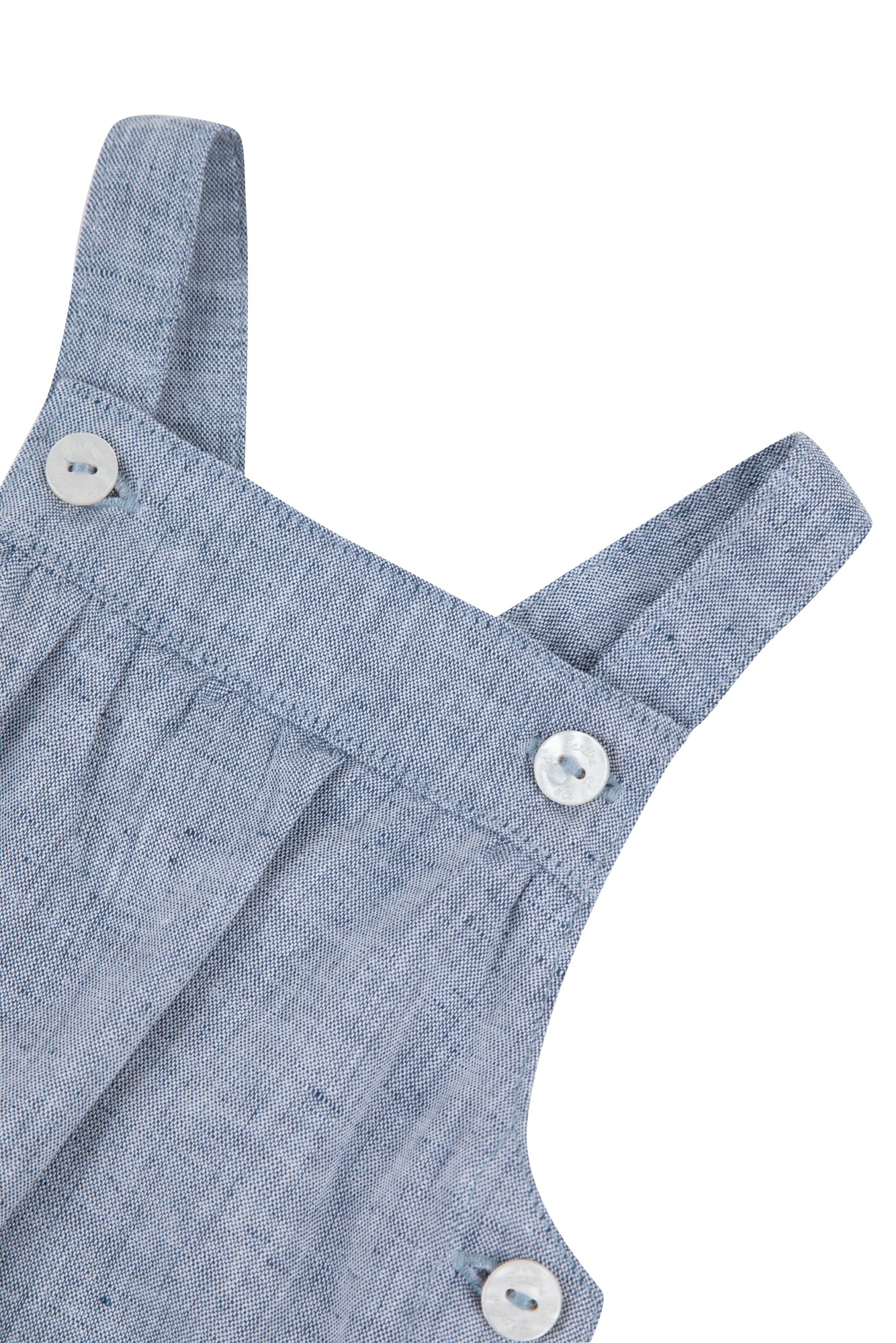 Premier Trousseau dungarees in mixed linen - Grey Blue