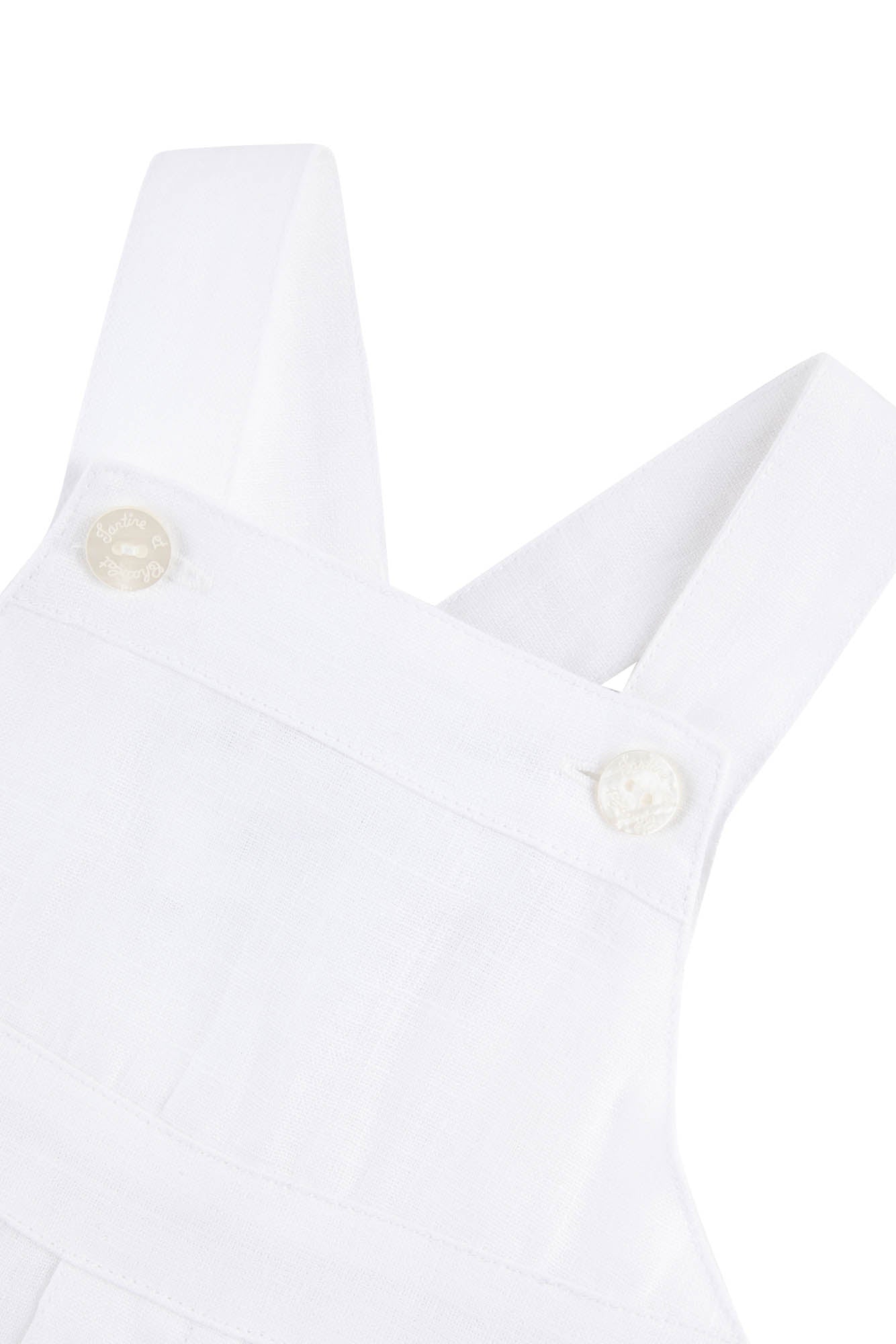 Salopette Baby Ceremonie en lin - Blanc