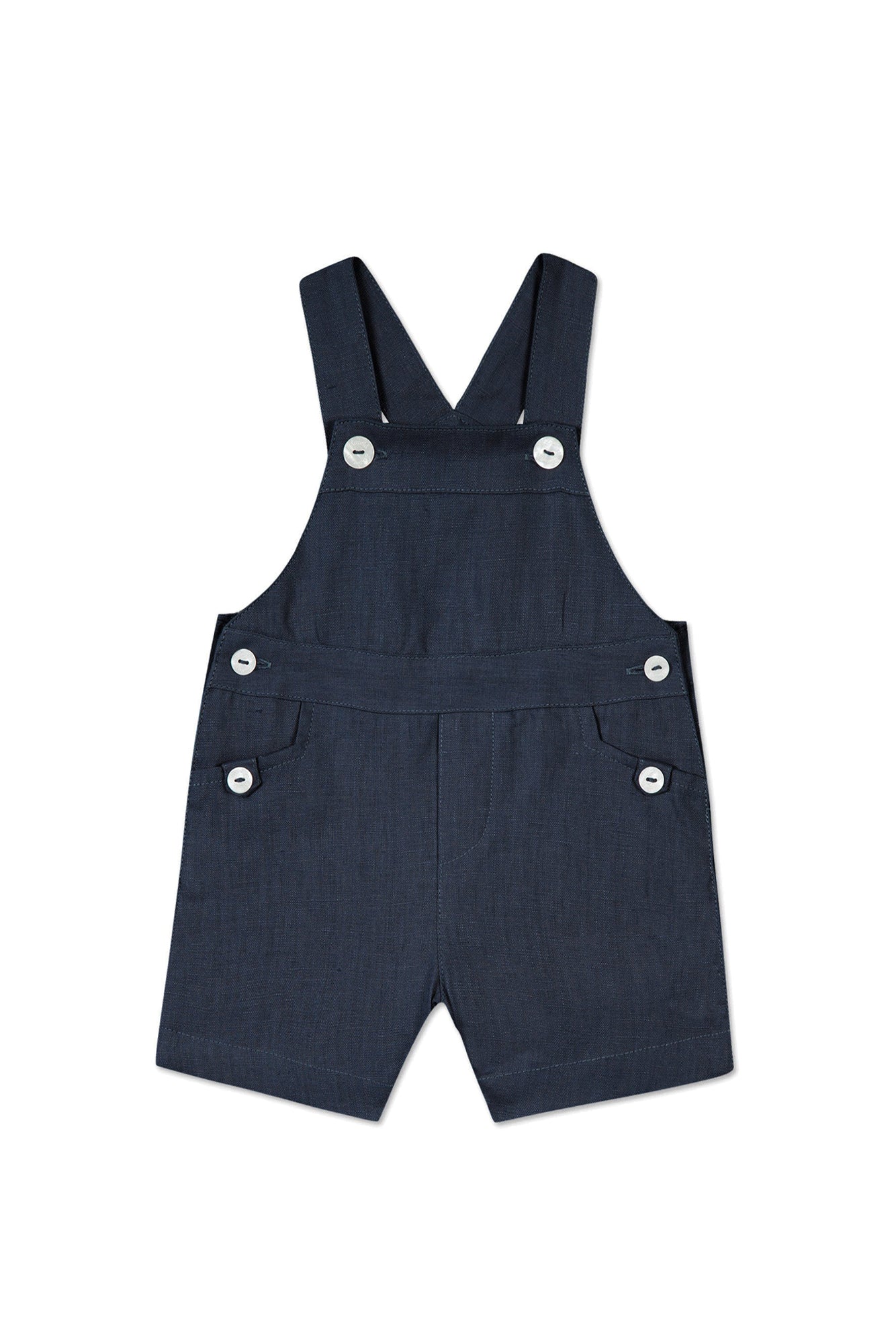 Baby Ceremonie linen dungarees - Navy