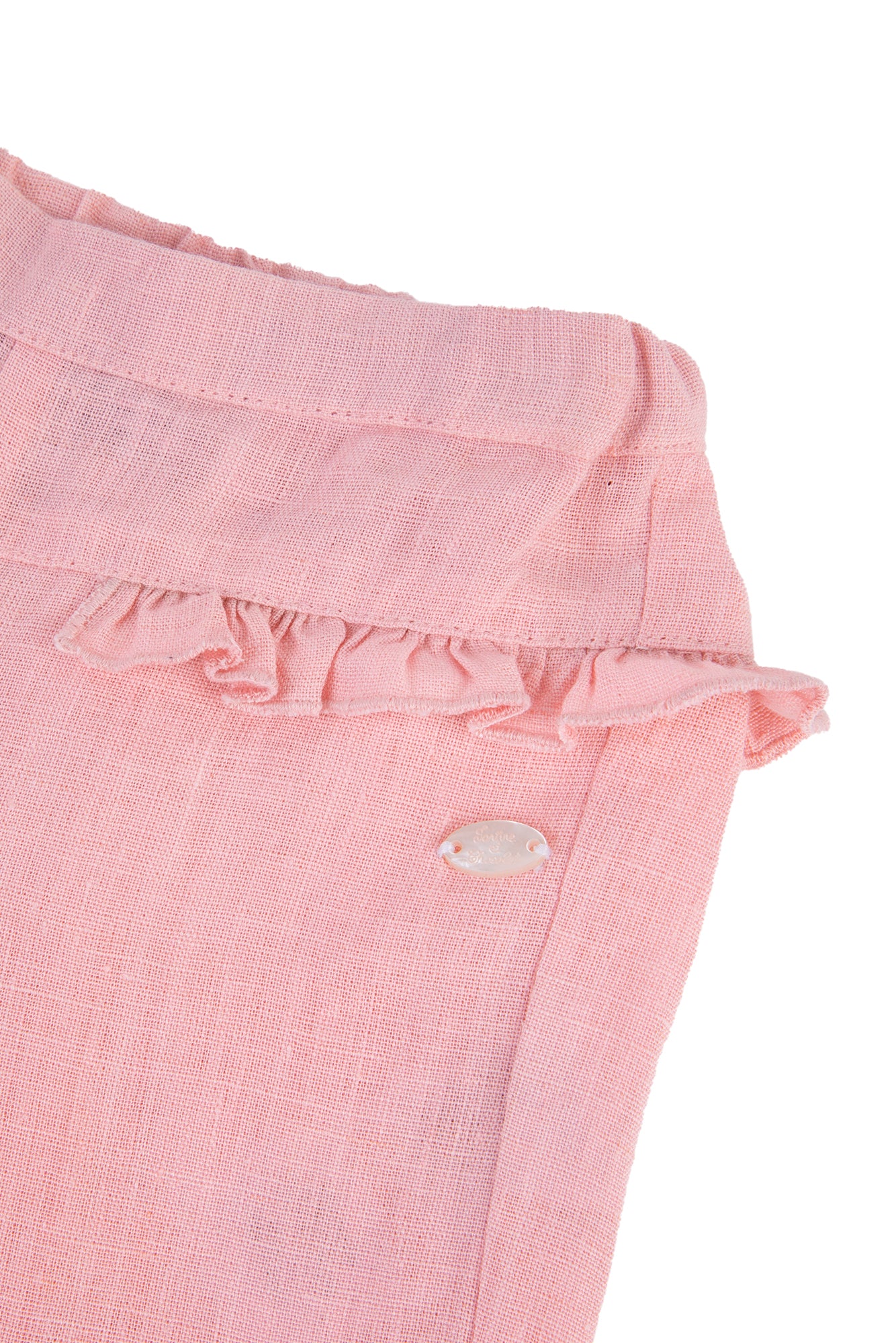 Pantalon Baby Promenade Romantique en lin - Litchi