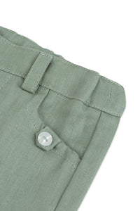 Jardin Secret Baby Pants in linen - Washed Laurel