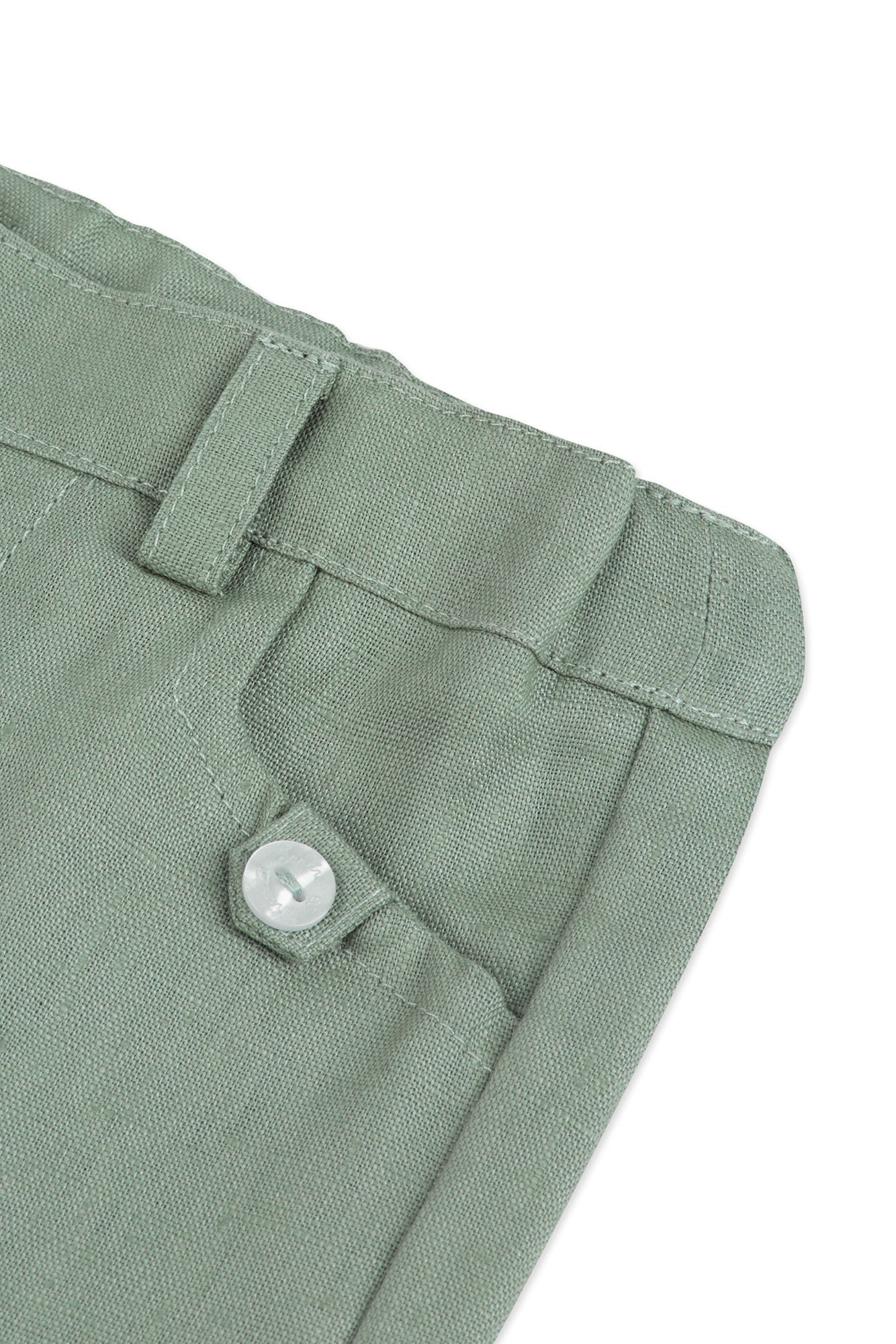Jardin Secret Baby Pants in linen - Washed Laurel