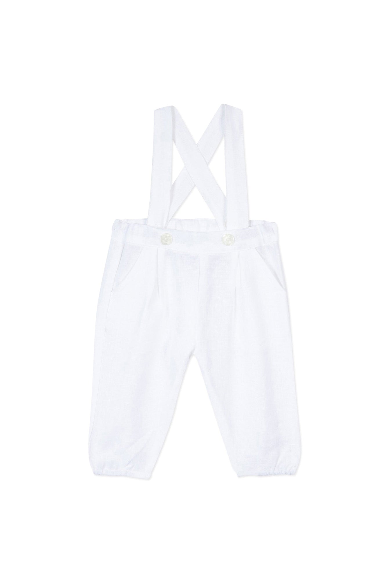 Pantalon Baby Ceremonie en lin - Blanc