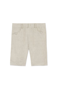 Ceremonie shorts in linen - Sable Chiné