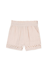 Short Promenade Romantique en lin - Bouton De Rose