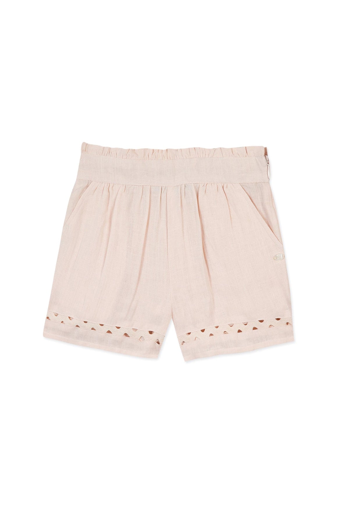 Short Promenade Romantique en lin - Bouton De Rose