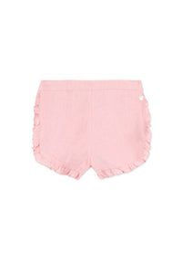 Baby Promenade Romantique shorts in linen - Litchi