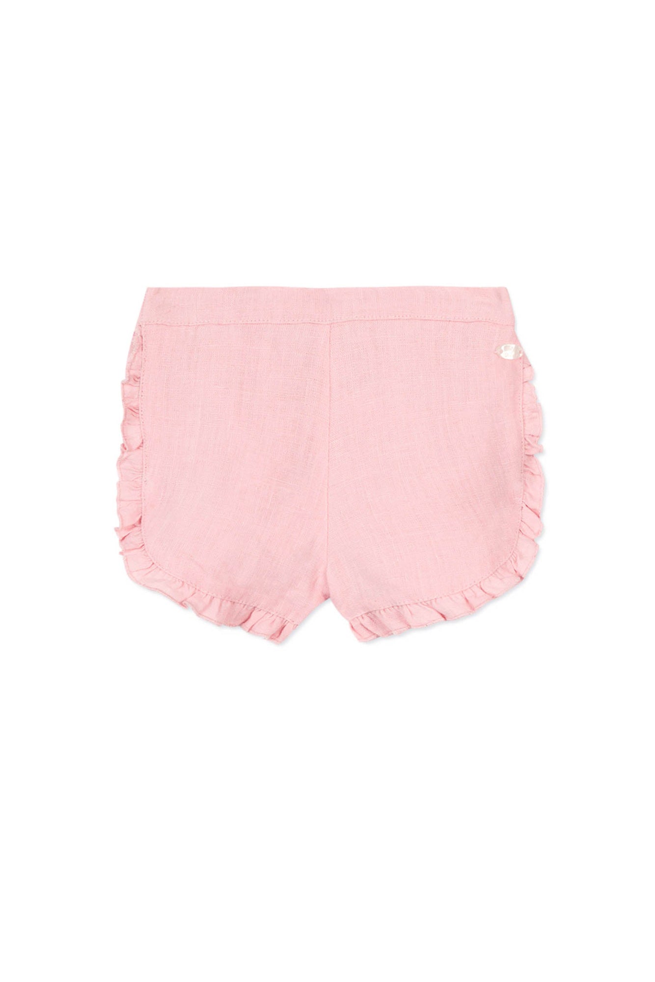 Baby Promenade Romantique shorts in linen - Litchi