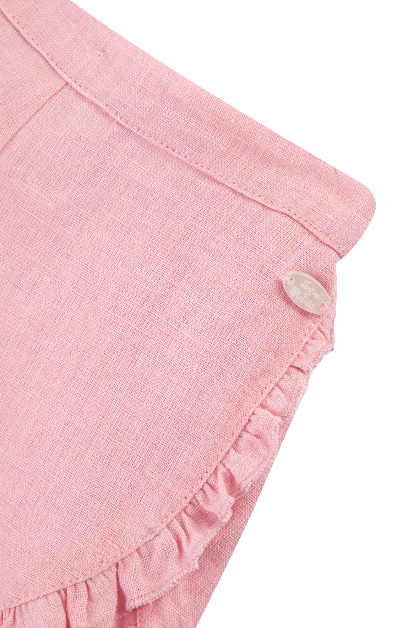 Baby Promenade Romantique shorts in linen - Litchi