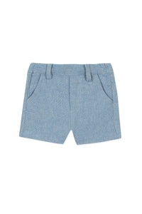 Baby Avenue De La Mer shorts in linen - Azur