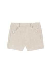 Baby Ceremonie shorts in linen - Sable Chiné