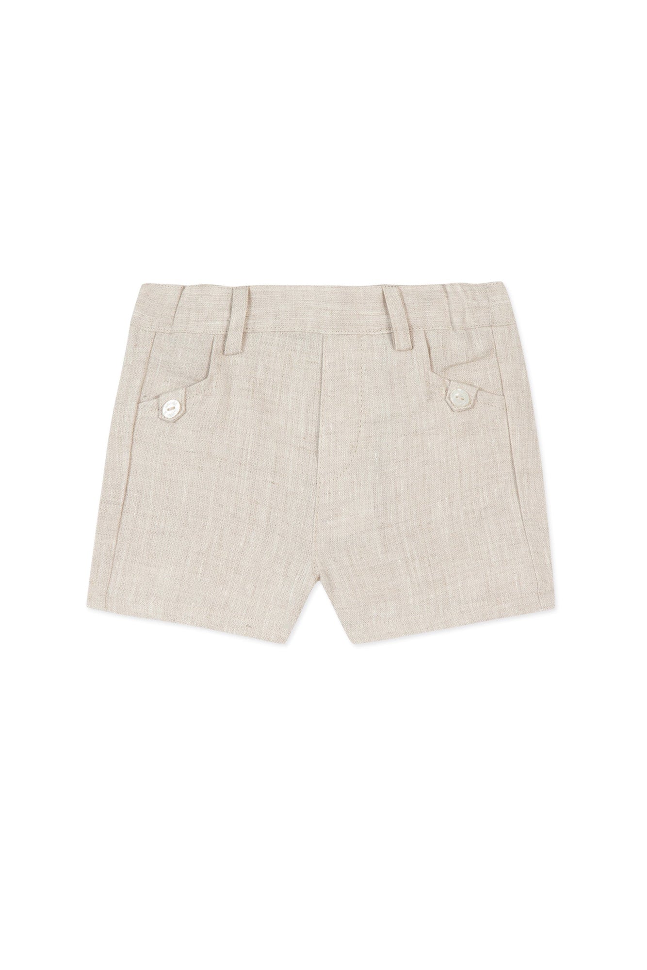 Baby Ceremonie shorts in linen - Sable Chiné