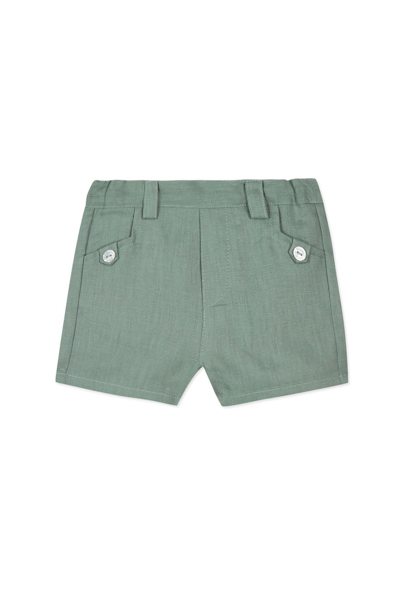 Jardin Secret Baby shorts in linen - Washed Laurel