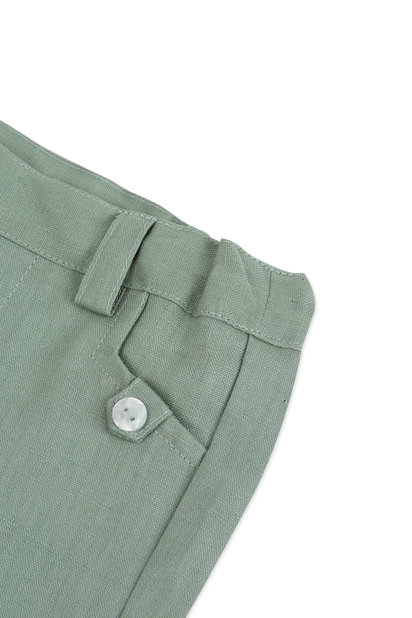 Jardin Secret Baby shorts in linen - Washed Laurel