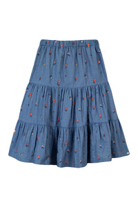 Jupe fleur d'hibiscus en coton - Denim
