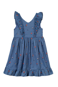 Hibiscus Flower Dress - Denim